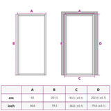 Porta da Interno ESG Vetro e Alluminio 93x201,5 cm Nera