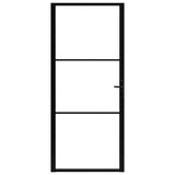 Porta da Interno ESG Vetro e Alluminio 102,5x201,5 cm Nera