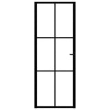 Porta da Interno ESG Vetro e Alluminio 76x201,5 cm Nera