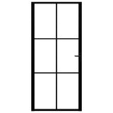 Porta da Interno ESG Vetro e Alluminio 93x201,5 cm Nera