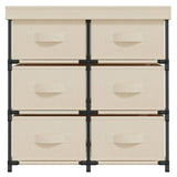Armadietto con 6 Cassetti 55x29x55 cm Crema in Acciaio