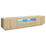 Mobile Porta TV con Luci LED Rovere Sonoma 180x35x40 cm
