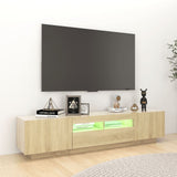 Mobile Porta TV con Luci LED Rovere Sonoma 180x35x40 cm
