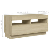 Mobile Porta TV con Luci LED Rovere Sonoma 180x35x40 cm