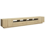 Mobile Porta TV con Luci LED Rovere Sonoma 260x35x40 cm