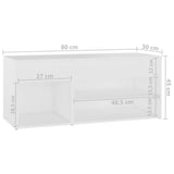 Panca Portascarpe Bianco 103x30x54,5 cm in Truciolato