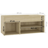 Panca Porta Scarpe Rovere Sonoma 80x30x45 cm Legno truciolato