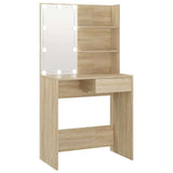 Toeletta con LED Rovere Sonoma 74,5x40x141 cm in Legno truciolato