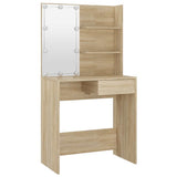 Toeletta con LED Rovere Sonoma 74,5x40x141 cm in Legno truciolato