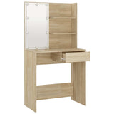 Toeletta con LED Rovere Sonoma 74,5x40x141 cm in Legno truciolato