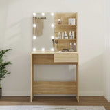 Toeletta con LED Rovere Sonoma 74,5x40x141 cm in Legno truciolato
