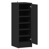 Scarpiera Nera 32x35x92 cm in Legno truciolato