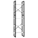 Libreria a 5 Ripiani Bianca 60x30x175 cm in Legno truciolato