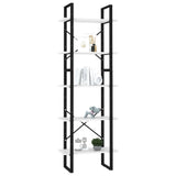 Libreria a 5 Ripiani Bianca 60x30x175 cm in Legno truciolato