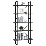 Libreria a 5 Ripiani Grigia 80x30x175 cm in Legno truciolato