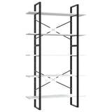 Libreria a 5 Ripiani Bianca 100x30x175 cm in Legno truciolato