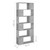 Libreria/Divisorio Grigio Cemento 80x24x186 cm in Truciolato