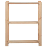Scaffale a 3 Livelli 60x28,5x90 cm in Legno Massello di Pino