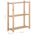 Scaffale a 3 Livelli 60x28,5x90 cm in Legno Massello di Pino