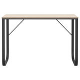 Scrivania Computer Nera e Rovere 110x60x73 cm Legno truciolato