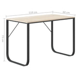 Scrivania Computer Nera e Rovere 110x60x73 cm Legno truciolato