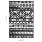 Tappeto da Esterni ARAKIL Nero 140x200 cm in PP