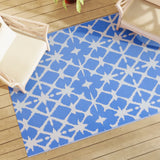 Tappeto da Esterno ARAKIL Blu e Bianco 140x200 cm in PP