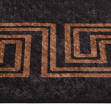 Tappeto Lavabile 80x150 cm Nero e Oro