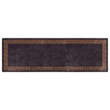 Tappeto Lavabile 80x300 cm Nero e Oro Antiscivolo