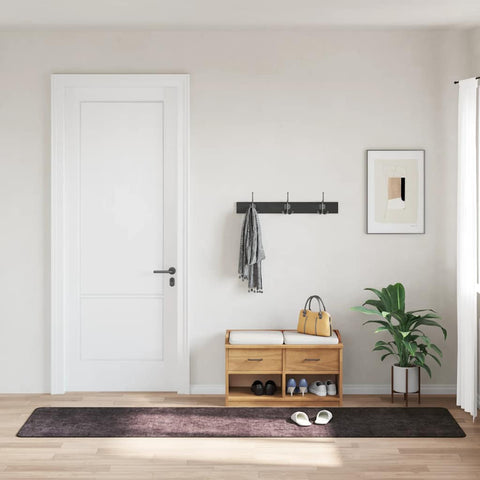 Tappeto Lavabile 80x300 cm Antracite Antiscivolo