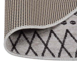 Tappeto Lavabile 120 cm Nero e Bianco Antiscivolo