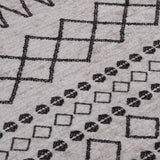 Tappeto Lavabile 120 cm Nero e Bianco Antiscivolo