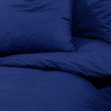 Set Copripiumino Blu Marino 200x200 cm in Microfibra Leggera