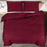 Set Copripiumino Bordeaux 140x200 cm in Microfibra Leggera