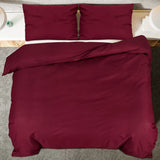 Set Copripiumino Bordeaux 240x220 cm in Microfibra Leggera