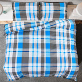 Set Copripiumino Blu e Grigio 200x200 cm in Cotone