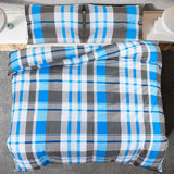 Set Copripiumino Blu e Grigio 260x240 cm in Cotone