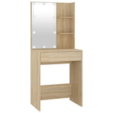 Toeletta LED con 2 Armadietti Legno truciolato Rovere Sonoma