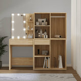 Toeletta LED con 2 Armadietti Legno truciolato Rovere Sonoma