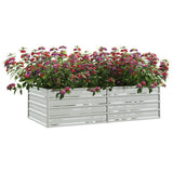 Letto Rialzato Giardino 160x80x45 cm in Acciaio Zincato Argento