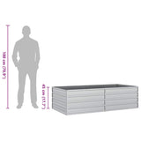 Letto Rialzato Giardino 160x80x45 cm in Acciaio Zincato Argento