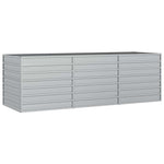 Letto Rialzato Giardino 240x80x77 cm in Acciaio Zincato Argento