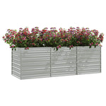 Letto Rialzato Giardino 240x80x77 cm in Acciaio Zincato Argento