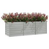 Letto Rialzato Giardino 240x80x77 cm in Acciaio Zincato Argento