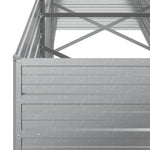 Letto Rialzato Giardino 240x80x77 cm in Acciaio Zincato Argento