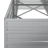Letto Rialzato Giardino 240x80x77 cm in Acciaio Zincato Argento