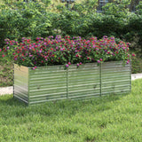 Letto Rialzato Giardino 240x80x77 cm in Acciaio Zincato Argento
