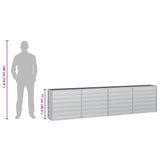 Letto Rialzato Giardino 320x40x77 cm in Acciaio Zincato Argento