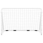 Porta da Calcio con Rete Bianca 180x90x120 cm in Acciaio