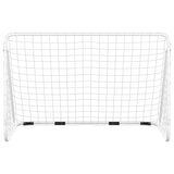 Porta da Calcio con Rete Bianca 180x90x120 cm in Acciaio